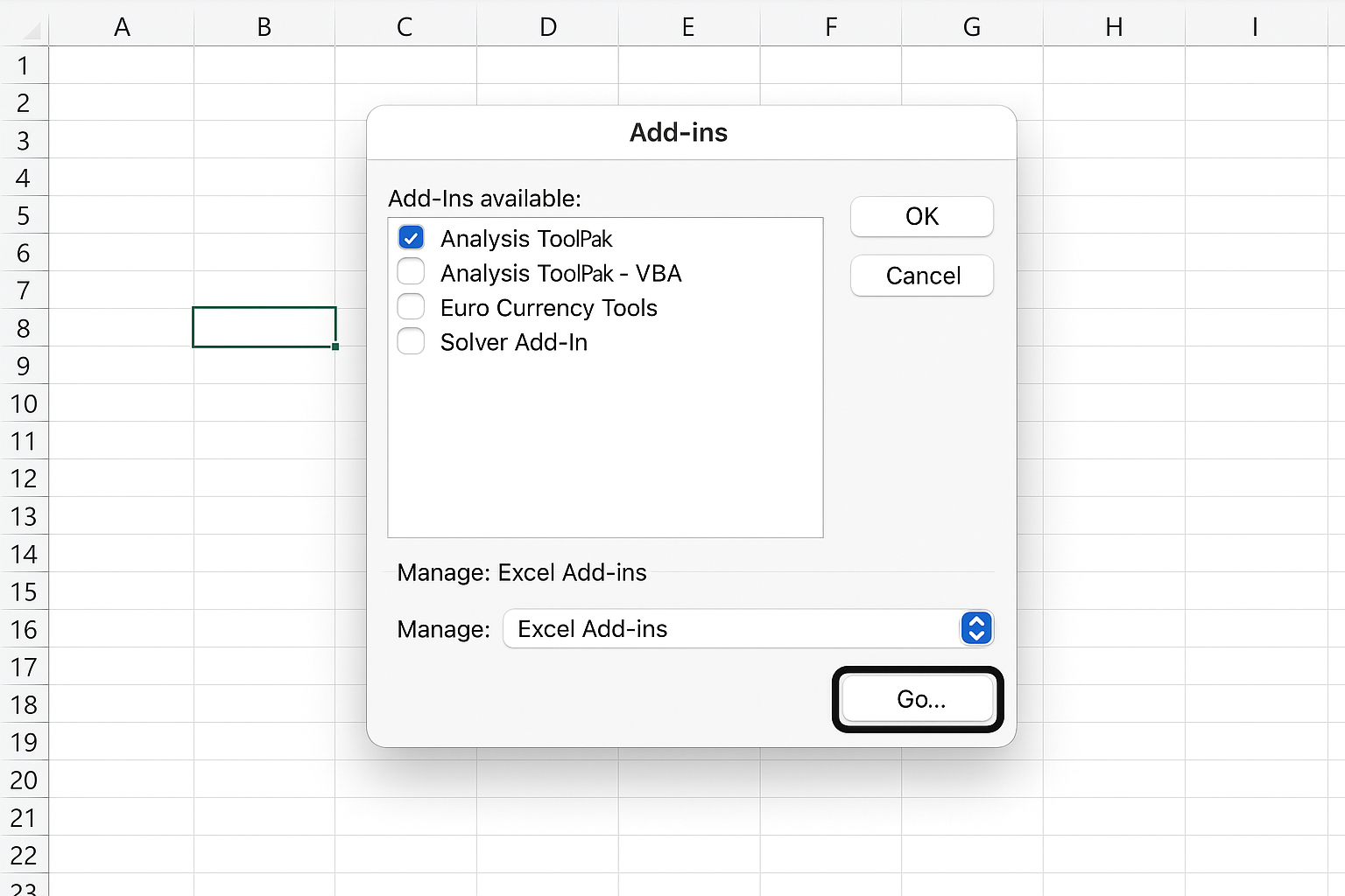 Excel Add-ins dialog box open after navigating through File > Options > Add-ins” loading=”lazy” /><figcaption>Excel Add-ins dialog box open after navigating through File > Options > Add-ins</figcaption></figure>

    <section class=