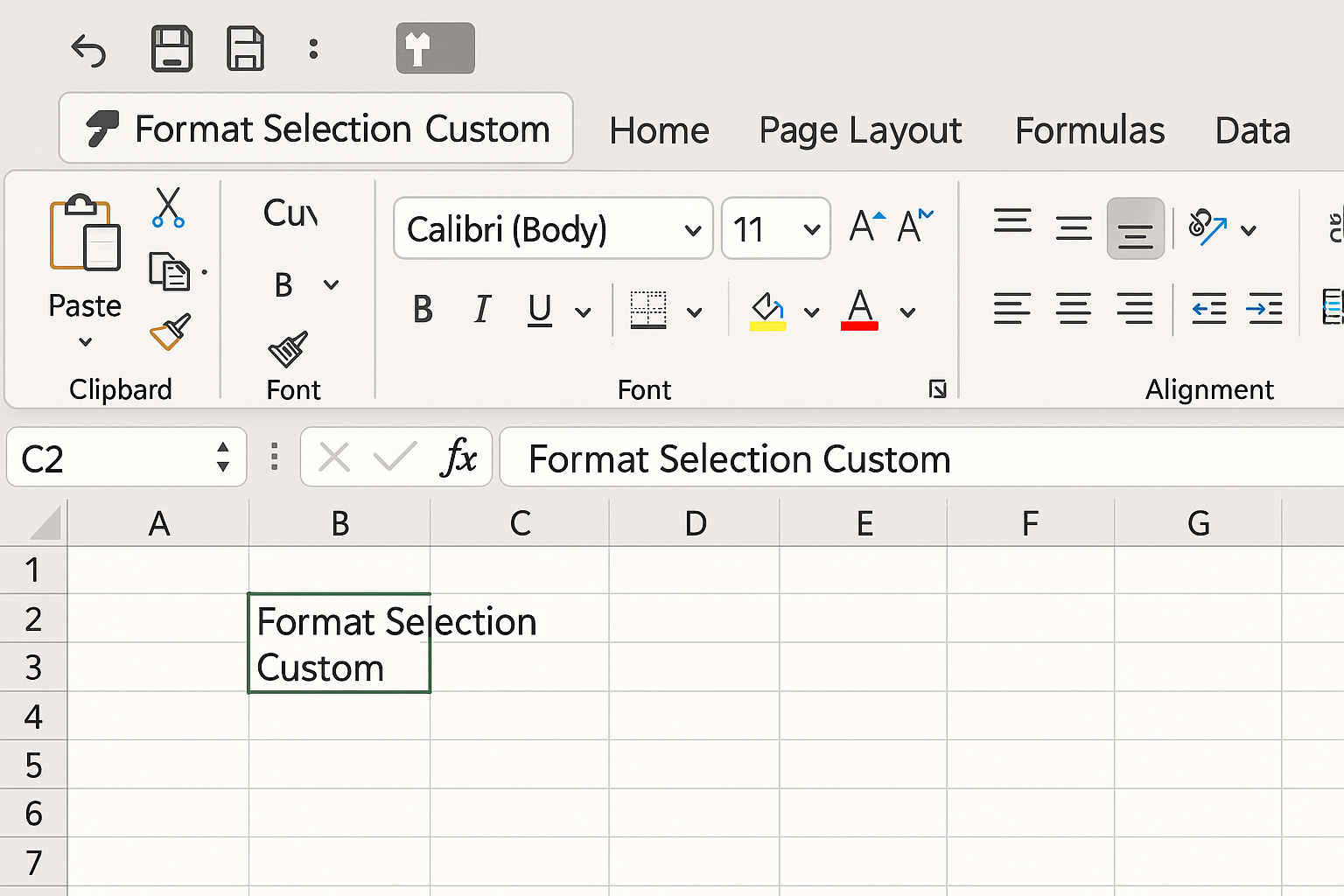 Excel Quick Access Toolbar with a new custom button added by the macro