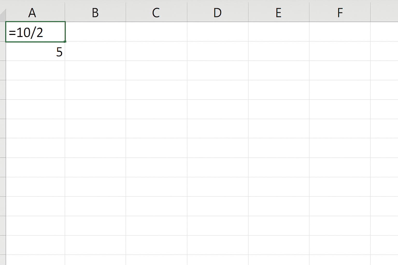Excel VBA editor showing a test subroutine calling a safe division function with error handling